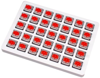 Slēdzis Keychron Gateron Low Profile Mechanical Red Switch Z121, caurspīdīga/sarkana