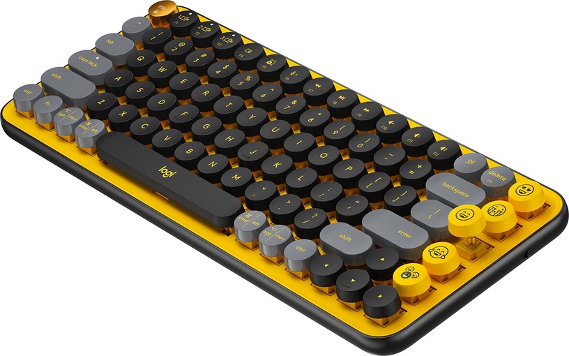 Клавиатура Logitech POP TTC BROWN EN, черный/желтый/серый, беспроводная