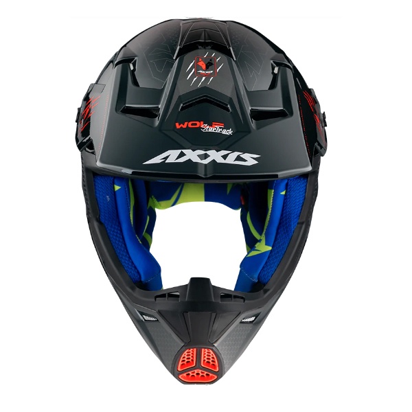 Мотоциклетный шлем Axxis Wolf Star Track, XS, черный/красный