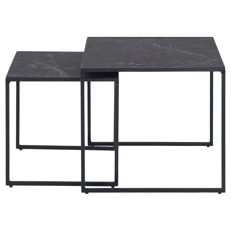 Kafijas galdiņš Moderna Marble, melna, 50 cm x 45 cm x 45 cm
