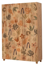 Riidekapp Kalune Design Leva Leaf, pruun, 48 cm x 120 cm x 189 cm