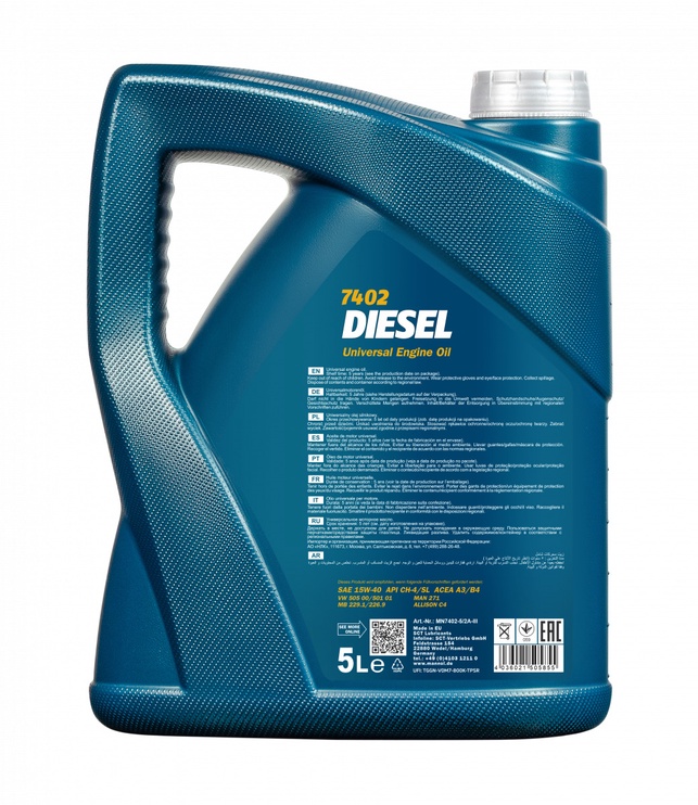 Машинное масло Mannol Diesel 15W - 40, минеральное, для легкового автомобиля, 5 л