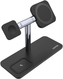 Lādētājs Unitek MagMighty TRI 3-in-1 Dividable Magnetic Wireless Charging Stand, 3 x Qi Wireless, melna