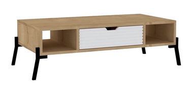 Kohvilaud Kalune Design Faro, valge/tamm, 100 cm x 50 cm x 28.2 cm