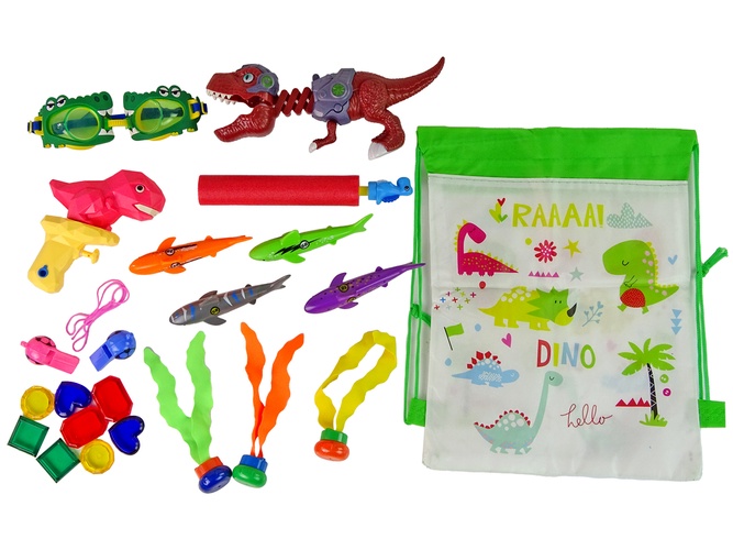 Basseini mänguvahend, dinosaurused Dino, mitmevärviline