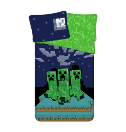 Voodipesukomplekt lastele Minecraft Minecraft Sssleep Tight, sinine/roheline, 140 x 200 cm