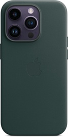 Vāciņš Apple Leather Case with MagSafe, Apple iPhone 14 Pro, zaļa