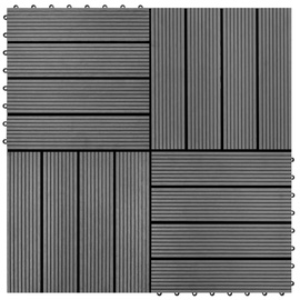 ДПК плитка для террасы VLX WPC 40826, 30 см x 30 см, серый, 11 шт.
