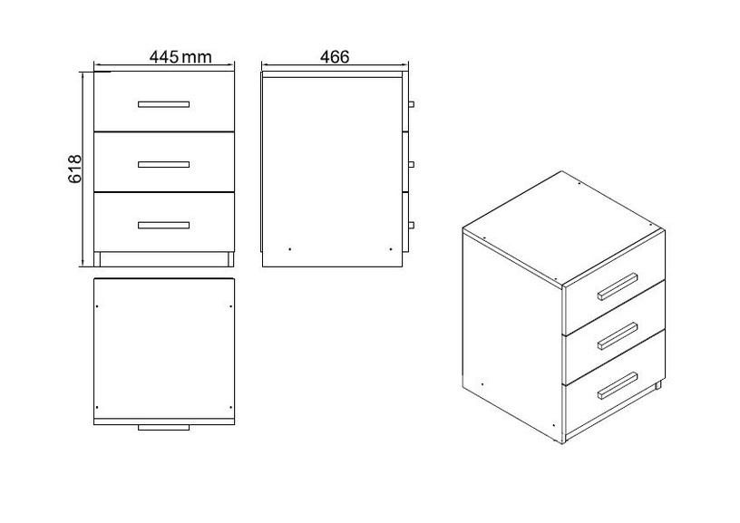 Комплект мебели Kalune Design VO14 BA, коричневый/антрацитовый, 63.6 x 140 см x 37.6 см