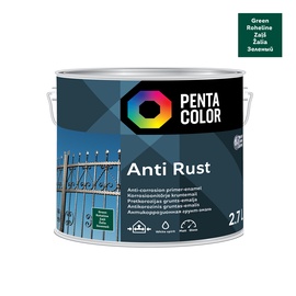 Emaljas krāsa Pentacolor Anti Rust, pus-spīdīgs, 2.7 l, zaļa