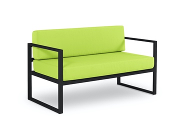 Lauko sofa Calme Jardin Nicea, antracito/šviesiai žalia, 65 cm x 130 cm x 76 cm