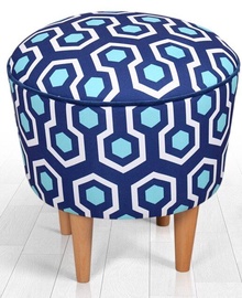 Пуф Hanah Home Sky v2, синий/белый, 42 см x 42 см x 42 см