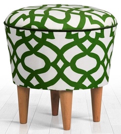 Пуф Hanah Home Moss 209FLF1219, белый/зеленый, 42 см x 42 см x 42 см