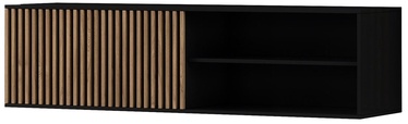 TV galds Meorati 150, melna/ozola, 150 cm x 40 cm x 40 cm