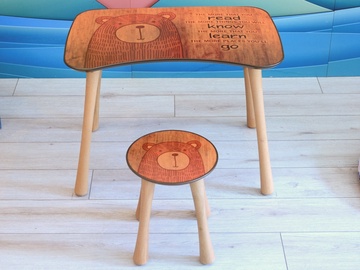 Комплект мебели для детской комнаты Kalune Design PSTE06-SET, oранжевый/дерево