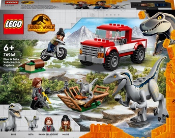 Konstruktorius LEGO Jurassic World Blue ir Beta velociraptoriaus sugavimas 76946