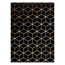 Ковер Hakano Mosse Hexagon 2, золотой/черный, 250 см x 60 см