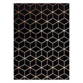 Ковровая дорожка Hakano Mosse Hexagon 2, золотой/черный, 250 см x 60 см