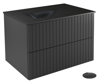 Vannitoakapp valamuga Besco Akya Linea, must, 52.5 cm x 66 cm x 50.7 cm
