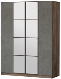 Riidekapp Kalune Design HM2 CG, pruun/hall, 138.4 cm x 50 cm x 183.8 cm, peegliga