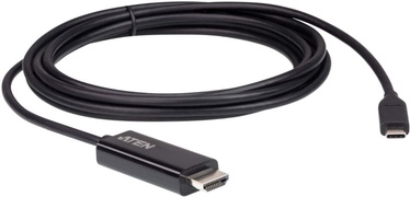Kaabel Aten HDMI - USB-C, must, 2.7 m