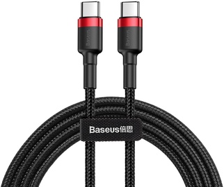 Kaabel Baseus USB-C - USB-C CATKLF-G91, must/punane, 1 m