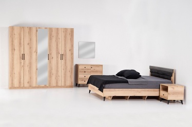 Guļamistabas mēbeļu komplekts Kalune Design Mabel 205, iekštelpu, valriekstu