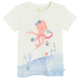 T-krekls pavasaris/vasara, meitenēm Cool Club CCG2812367, balta/gaiši zila, 110 cm