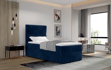 Gulta Arco Kronos 09, 90 x 200 cm, tumši zila, ar matraci, ar režģi