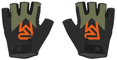 Velo cimdi universālā Rock Machine Race Gloves SF, melna/oranža/haki, XL