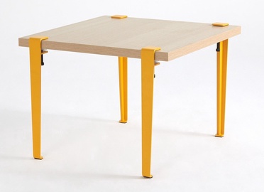 Журнальный столик Kalune Design Halicheron, коричневый/желтый, 600 мм x 600 мм x 450 мм