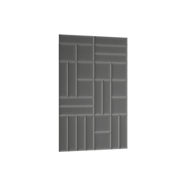 Dekoratyvinės tekstilinės sienų plokštės Quadratta, 195 cm x 120 cm, 3.5 cm, pilka, 26 vnt.