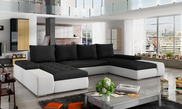 Stūra dīvāns Marino Sawana 14, Soft 17, melna, 200 x 363 cm x 88 cm