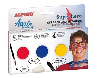 Краска для лица Alpino Superhero, многоцветный, 6 шт.