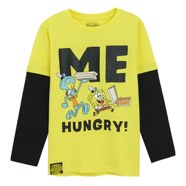 Krekls ar garām piedurknēm, zēniem Cool Club SpongeBob LCB2711447, melna/dzeltena, 116 сm