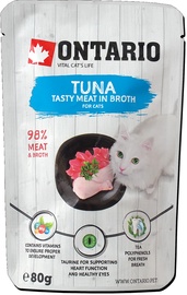 Mitrā kaķu barība Ontario Teasty Meat In Broth Tuna, 0.08 kg