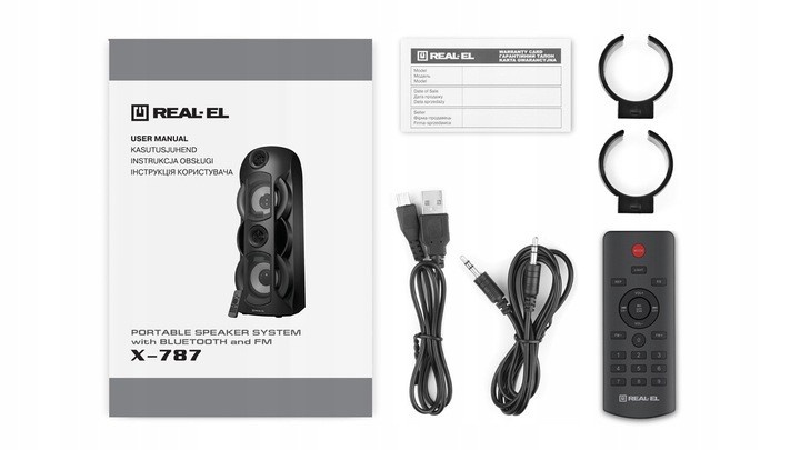 Bezvadu skaļrunis REAL-EL X-787, melna, 80 W