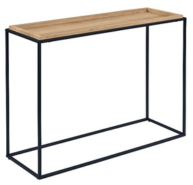 Konsolinis staliukas Loft Merida C, juodas/ąžuolo, 110 cm x 38 cm x 80 cm