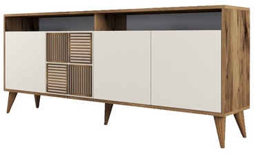 Komoda Kalune Design Milan 845HCT5319, riešuto/kreminė, 35 x 180 cm x 78.6 cm