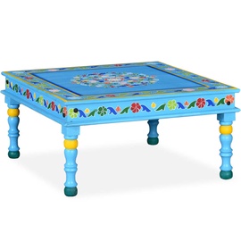 Kafijas galdiņš VLX 244836, daudzkrāsains/gaiši zila, 600 mm x 600 mm x 300 mm