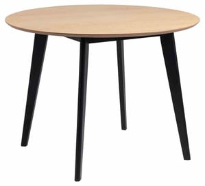 Обеденный стол Wax, черный/дубовый, 105 см x 105 см x 76 см
