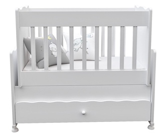 Kūdikio lovytė viengulė Kalune Design Mini Lisa, balta, 54.5 x 102.5 cm