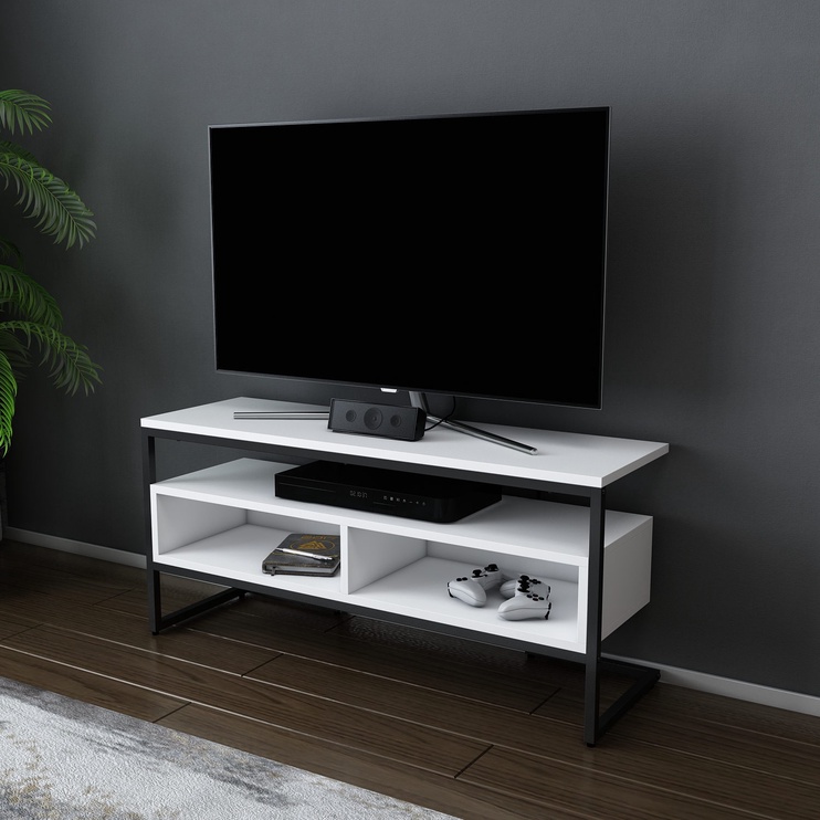 TV-laud Kalune Design Merrion, valge/must, 35 cm x 110 cm x 49.9 cm