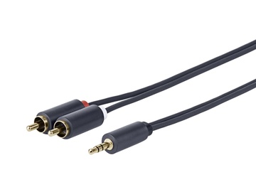 Kabelis Vivolink 3.5 mm, 2 x RCA male, 20 m, juoda