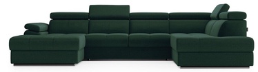 Kampinė sofa - lova Homede Fetto XLO/R, tamsiai žalia, dešininė, 341 x 200 cm x 95 cm