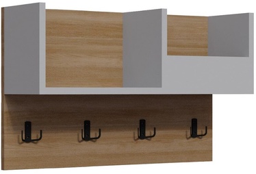 Настенная полка Kalune Design Sameul 875ZNA4724, белый/дубовый, 23.8 см x 72 см x 44.6 см