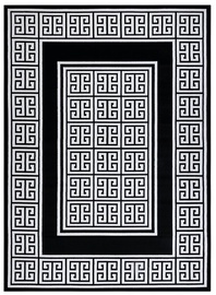Paklāja celiņš Hakano Mosse Greek, melna/krēmkrāsa, 300 cm x 70 cm