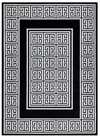 Ковровая дорожка Hakano Mosse Greek, черный/кремовый, 300 см x 70 см