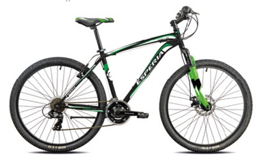 Велосипед Esperia Kansas 8100, мужские, черный/зеленый, 27.5″