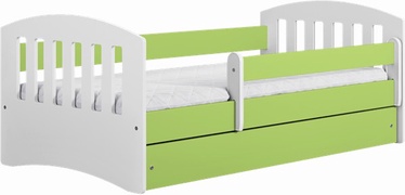 Vaikiška lova viengulė Kocot Kids Classic 1, balta/žalia, 164 x 90 cm